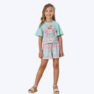 Conjunto Blusa Boxy E Shorts Em Malha Fresh Infantil Menina Infanti 85155 Laranja