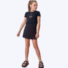 Conjunto Blusa Boxy Em Cotton E Saia Em Malha Stretch De Viscose Juvenil Menina Vic&Vicky 84656 Preto