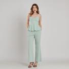 Conjunto Blusa Calça Algodão Creponado Verde Miss Joy 8487-88 Cor:VerdeTamanho:44