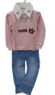 Conjunto Blusa + Calça Jeans Menina Inverno Paraiso Rf 13172
