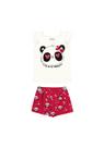 Conjunto blusa com glitter e shorts panda - tam01