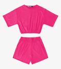 Conjunto Blusa Com Shorts Feminino Minty Rosa