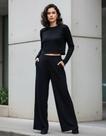 Conjunto blusa cropped e calça em viscose lunender 66433