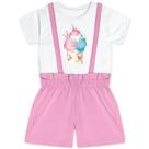 Conjunto Blusa Cropped e Jardineira Marisol Na cor Branco/Rosa Bebê Ref: 10320028 Conjunto Blusa Cropped e Jardineira Marisol Na cor Branco/Rosa Bebê Ref: 10320028