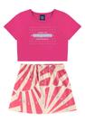 Conjunto Blusa Cropped e Short-Saia Bee Loop