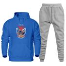 Conjunto Blusa de Frio Canguru e Calça Moletom 50% Poliéster 50% Algodão Quentinha Estampada