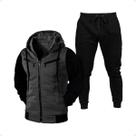Conjunto Blusa de Frio Com Capuz e Ziper + Calça de Moletom
