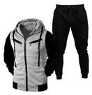 Conjunto Blusa De Frio Jaqueta Moletom De Zíper Slim Casaco Com Capuz Masculino Feminino Conjunto Blusa De Frio Jaqueta Moletom De Zíper Slim Casaco Com Capuz Masculino Feminino