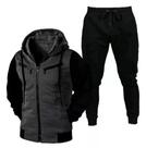Conjunto Blusa De Frio Jaqueta Moletom De Zíper Slim Casaco Com Capuz Masculino Feminino