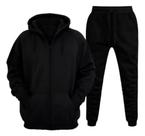 Conjunto Blusa De Frio Moletom De Zíper Casaco Com Capuz Masculino Feminino