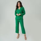Conjunto blusa e calça em crepe heavy flow