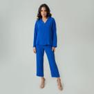 Conjunto blusa e calça em crepe heavy flow