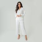 Conjunto blusa e calça em crepe heavy flow