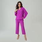 Conjunto blusa e calça em crepe heavy flow