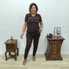 Conjunto Blusa e Calça Jogger Lisa Moletinho Plus Size -