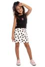 Conjunto Blusa E Saia Com Shorts Estampa Poá Menina Kids Conjunto Blusa E Saia Com Shorts Estampa Poá Menina Kids