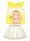 Conjunto Blusa e Saia de Tule Trick Nick G Amarelo