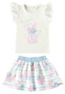 Conjunto blusa e saia estampa regador 3230