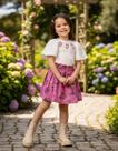 Conjunto Blusa e Saia Shorts Carinhas Margarida Momi