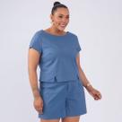 Conjunto blusa e short plus size com bolso fem Conjunto blusa e short plus size com bolso fem