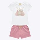 Conjunto Blusa e Shorts Cotton Infantil Feminino Milon 2000379