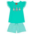 Conjunto: Blusa em m/malha e Shorts em malha fio tinto.