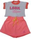 Conjunto Blusa Estampada Shorts Menina Verão LessaKids 8709
