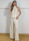 Conjunto blusa frente única e calça pantalona plissado Conjunto blusa frente única e calça pantalona plissado