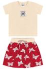 Conjunto Blusa Mais Short Saia Rotativo Infantil