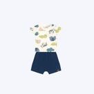 Conjunto Blusa Manga Curta Bichinhos E Shorts Bebê Menino Brandili 26808 Verde Cha