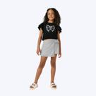 Conjunto Blusa Manga Curta Borboleta E Shorts-Saia Infantil Menina Kyly 1001048 Preto