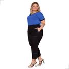 Conjunto Blusa Manga Curta E Calça Capri Plus Size Verão