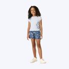 Conjunto Blusa Manga Curta E Shorts Estampa Flores Infantil Menina Kyly 1001038 Preto