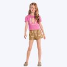 Conjunto Blusa Manga Curta E Shorts Moletinho Estampado Infantil Menina Brandili 26613 Rosa Conjunto Blusa Manga Curta E Shorts Moletinho Estampado Infantil Menina Brandili 26613 Rosa