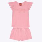 Conjunto Blusa Manga Curta Enjoy e Shorts Infantil Feminino Kyly 1000212