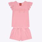 Conjunto Blusa Manga Curta Enjoy e Shorts Infantil Feminino Kyly 1000212