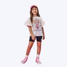 Conjunto Blusa Manga Curta Off White E Shorts Ciclista Infantil Menina Mundo Cinti 12580 Offwhite