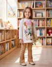 Conjunto Blusa Manga Longa Calça Flare Can. Minnie Floral Animê