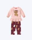 Conjunto Blusa Manga Longa e Calça Legging Gatinha Bebê Menina Kyly P1001510