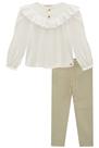 Conjunto Blusa Manga Longa e Legging Veludo Branco Menina Conjunto Blusa Manga Longa e Legging Veludo Branco Menina