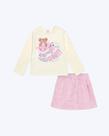 Conjunto Blusa Manga Longa e Shorts-Saia Bebê Menina Mundo Cinti 10545