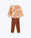 Conjunto Blusa Manga Longa Flores e Calça Legging Infantil Feminino Kyly P1001529