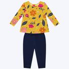 Conjunto Blusa Manga Longa Flores e Calça Legging Infantil Menina Kyly 1000734