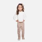 Conjunto Blusa Manga Longa Malha Canelada E Calça Lã Batida Infantil Menina Have Fun 29521 Offwhite Conjunto Blusa Manga Longa Malha Canelada E Calça Lã Batida Infantil Menina Have Fun 29521 Offwhite