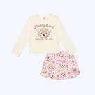 Conjunto Blusa Manga Longa Ursinho E Shorts-Saia Bebê Menina Mundo Cinti 10356 Natural Conjunto Blusa Manga Longa Ursinho E Shorts-Saia Bebê Menina Mundo Cinti 10356 Natural