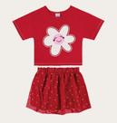Conjunto Blusa Meia Malha e Saia em Tule Light Infantil Menina - Malwee Kids