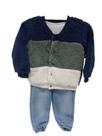 Conjunto Blusa Pelo Bebê Menino Calça Jeans Paraiso Rf 14635
