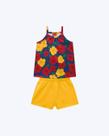 Conjunto Blusa Regata com Alcinha Estampada e Shorts Infantil Feminino Kyly 1001275 Conjunto Blusa Regata com Alcinha Estampada e Shorts Infantil Feminino Kyly 1001275