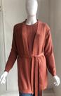 Conjunto blusa regata e casaco 7/8 malha inglesa