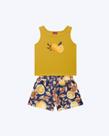 Conjunto Blusa Regata e Shorts Moletom Estampado Infantil Feminino Kyly 1001312